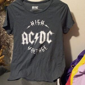 AC/DC High Voltage Charcoal Tee